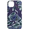 Vintage Revisited Press Custodia per iPhone 14 Plus Motivo Art Deco floreale viola e blu