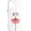 Purrfect Pointe Art Custodia per iPhone 16 Plus Gatto stravagante ballerina acquerello danza Kitty