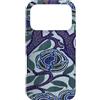 Vintage Revisited Press Custodia per iPhone 17 Pro Motivo Art Deco floreale viola e blu