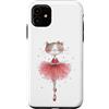 Purrfect Pointe Art Custodia per iPhone 11 Gatto stravagante ballerina acquerello danza Kitty