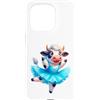 Whimsical Farm Dancers Custodia per iPhone 15 Pro Carino Mucca Ballerina Danza Blu Tutu Fiocco Di Neve