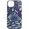 Vintage Revisited Press Custodia per iPhone 15 Plus Motivo Art Deco floreale viola e blu