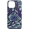 Vintage Revisited Press Custodia per iPhone 13 Pro Max Motivo Art Deco floreale viola e blu