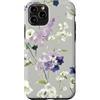 Graziosi disegni floreali Custodia per iPhone 11 Pro Motivo floreale acquerello con fiori blu navy e lilla