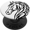 Tribal Patterns Testa di cavallo motivi tribali ornamentali Boho Line Art Western PopSockets PopGrip Adesivo