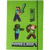 Theonoi Robusta Cartellina per Bambini, Cartellina per Scuola, Cartellina per Zaino, Cartellina per Documenti con Elastico e Alette Interne, DIN A4 (Minecraft Verde)