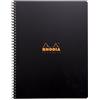 RHODIA 119900C - Quaderno a spirale (rilegatura integrale) NERO - A4+ 22,5 x 29,7 cm - Quadretti piccoli - 160 pag. staccabili foratura a 4 buchi - Carta Clairefontaine 90g/m² - COPERTINA in polipropilene