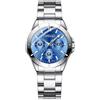 JewelryWe Orologio al Quarzo da Polso da Donna: Orologio Quadrantini con Zircone Senza Numero Cinturino in Acciaio Inossidabile Idee Regalo