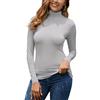 Yukiuiny Donna Maglie Collo Alto Manica Lunga, Basic Dolcevita Capo, T-shirt,Top per Primavera Autunno,Sottomaglione per Inverno,A-Basic Rosso Vino/46