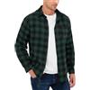 Yukiuiny Camicia Flanella a Quadri 100% Cotone per Uomo Maniche Lunghe - Blusa Casual con Chiusura a Bottoni(Bianco Nero,S)