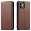 Mixroom - Custodia Cover Case a Libro Marrone Per iPhone 12 / iPhone 12 Pro Con Stand In Ecopelle Chiusura magnetica Formato Portafoglio Parte Interna In TPU Morbida con Bordi Piatti