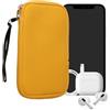 kwmobile Custodia in Neoprene con Zip per Smartphone L - 6,5 - Astuccio Portacellulare a Sacchetto con Cerniera - Borsa in miele