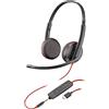 POLY Plantronics Blackwire 3225 Stereofonico Padiglione auricolare Nero