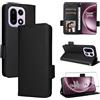 Rojeuinn Cover per Oneplus 15 5G custodie + 1 pezzo Vetro Temperato,Premium Portafoglio Magnetica Flip Case,Custodia con fibra di carbonio-Nero
