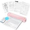 ETIKEZ D90E Stampante Termica A4 Portatile Bluetooth - Senza Inchiostro per Viaggio, Casa e Ufficio, Compatibile (iOS/Android), Confezione da 20 Fogli di Carta Termica - Rosa