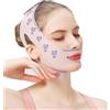 Haoutdory Maschera V-Line Facciale Riutilizzabile,Fascia Lifting per Doppio Mento,Rassodante per Contorno Viso,Cintura Snellente per Modellare la Linea della Mandibola,Farfalla