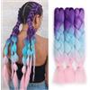 JIAMEISI Jumbo, extension per capelli intrecciati (Lila-Azzurro/Rosa Ombré, 61 cm/24 pollici, confezione da 3 pezzi)