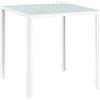 HOMCOM Tavolo da Pranzo in Vetro Quadrato per 4 Persone con Gambe in Metallo, 75x75x75 cm, Bianco | Aosom Italy