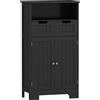 kleankin Mobile Basso da Bagno Multi-scomparti con 2 cassetti e Armadietto Doppia Anta, Nero | Aosom Italy