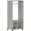 HOMCOM Guardaroba con mensola, 2 scomparti appendiabiti e 4 ruote girevoli, 60x40x128 cm, grigio | Aosom Italy