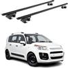 OMAC Barre Portatutto Alluminio TÜV geprüft per Citroen C3 Picasso 2009-2016 - per Rail Tetto Standard - T Nut - Max 90 kg - 2 Schlösser Nero