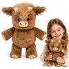 Amycute Peluche Mucca Corre, Pupazzo Che Corre Animale Peluche Morbido Pupazzo Antistress per Bambini Ragazze Donne