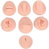 FiTspi 7 parti del corpo per pratica di piercing, modello realistico in silicone, modello di pratica per piercing all'orecchio, occhio, naso, bocca, lingua e ombelico, modello per principianti,