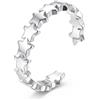 Milacolato S925 Anelli Piedi Donna in Argento Sterling Anelli a Regolabile | Ipoallergenici Anello per il Dito del Piede Opal Star Daisy Gioiello da Spiaggia Estivo Regalo