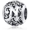 Qings Vintage Perline Charm Lettera dalla A alla Z Argento Sterling 925 Beads Charms Ciondoli con Lettera Alfabeto Compatibile con Braccialetti Bracciali e Collane