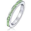 Bling Jewelry Anello Eternity A Fascia Impilabile Con Zirconi Cubici Verde Lime Simulato Peridoto Per Donne In Argento Sterling .925