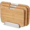 Joseph Joseph Cut and Carve tagliere in legno bambù, legno, 40 x 30 x 3.5 cm - Joseph Joseph Nest™ Set di 3 Taglieri in legno di Bambù, Doppia Faccia, Antiscivolo, Icone Alimentari,Supporto in Metallo