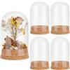 PH PandaHall 4pz Display In vetro Cupola Cloche Campana con Tappo In Sughero Piccole Bottiglie di Vetro Vasetti Decorativi Vetrina per La Conservazione Dei Fiori Casa Natale 6x9.9cm