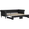 vidaXL Divano letto allungabile con rete a doghe, letto per camera da letto, soggiorno, divano, letto estraibile, nero, 90 x 200 cm