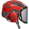 Protos Sicherheitshelm Integral Arborist feines Visier, Farbe: Rot/Grau