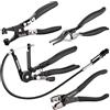 Toolwiz 4 Pezzi Pinza per Fascette Stringitubo, Radiatore Molla Pinze per Fascette Auto, Strumento di Serraggio per Tubo Include Lunga da 68,6cm, Smontatore, Clic-R, e Banda Piatta Attrezzi Officina