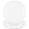 Seltmann Weiden Amina - Set di 6 piattini da 16 cm, rotondi, con motivo in rilievo, adatti per tazze da caffè e tè, lavabili in lavastoviglie e microonde, in porcellana, colore: Bianco
