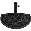 Yaheetech Base per Ombrellone Semicircolare in Resina Supporto 9,6 kg per Ombrellone Pali da Ø38mm o Ø48mm, Design retrò, per Terrazza Balcone Patio Esterno, Nero
