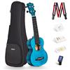 enya Ukulele Soprano Enya EUS-25D BU 21 Pollici Blu Ukelele con Top in Mogano Massiccio Borsa Imbottita Accordatore Tracolla Corde Di scorta Plettri