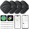 TIMU 2026 Tracker Tags Item Locator per Android e iOS Bluetooth Tracker Smart Tags Compatibile con Apple Find My (iOS) e Google's Find Hub (Android) per chiavi, bagagli, portafoglio (pacchetto 4 nero)