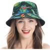 ZLYC Cappello da Spiaggia Unisex con Fiori e Piante pluviali, Laghetto di Rana Verde, Taglia Unica