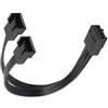 SueaLe Cavo di prolunga per ventola PWMs per computer a 4 pin, splitter da 1 a 2 vie, con guaina nera, connettori per cavo di prolunga da 13 cm
