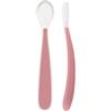 Chicco Set 2 Cucchiai in Silicone Morbido 6m+, Cucchiaio Svezzamento con Punta Flessibile Salva-Gengive, Manico Lungo Ergonomico e Design Igienico, Senza BPA, Confezione da 2 Pezzi