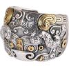ForFox Anello aperto TAOTIE animale mitico cinese in argento sterling 925 bicolore per uomo regolabile
