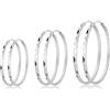 Deyanse Orecchini a cerchio grandi in argento per donna, orecchini a cerniera in argento 925 grandi, orecchini a cerchio ipoallergenici lucidi, 40/50/60mm di diametro rotondi, cerchio infinito