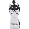 GOOACTION Copri testa ibrida con Akita Dog Creative Cartoon Animal Pattern in pelle sintetica nera (etichetta intercambiabile 3.4.5.7.X)