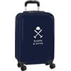 safta HARPER & NEYER - Trolley da cabina 20 pollici, valigia con ruote, lucchetto di sicurezza, valigia leggera, 34,5 x 20 x 55 cm, Blu navy, M, Casual