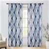 Beauoop Tende con occhielli in reticolo marocchino, con stampa di piastrelle marocchine, lunghe 213 cm, quadrifoglio geometrico, in lino, semitrasparenti, set da 2, per soggiorno e cucina, 127 x 213