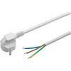 Meister Cavo con contatto di protezione - 3 metri - bianco - Cavo in plastica H05VV-F3G1,5 - 3 fili - IP20 / cavo di collegamento con spina Schuko/materiale di installazione / 7434330