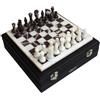 Italfama Bianco Marmo & Rosso Onice Scacchi Set Con Pelle Custodia