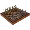Italfama Set Scacchi Metallo Napoleon Con Scacchiera In Pelle Finta & Backgammon